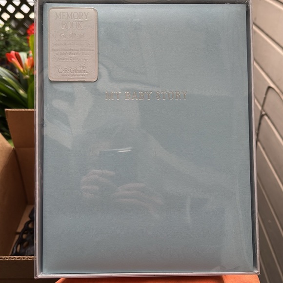 BABY MEMORY BOOK by Gibson,  Blue Leather bound memory book - 1st 5 years, NEW. - Picture 2 of 15